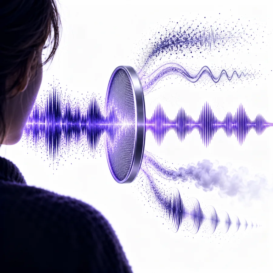 Audiocleaner-Funktionsillustration zur Vorbereitung einer Aufnahme