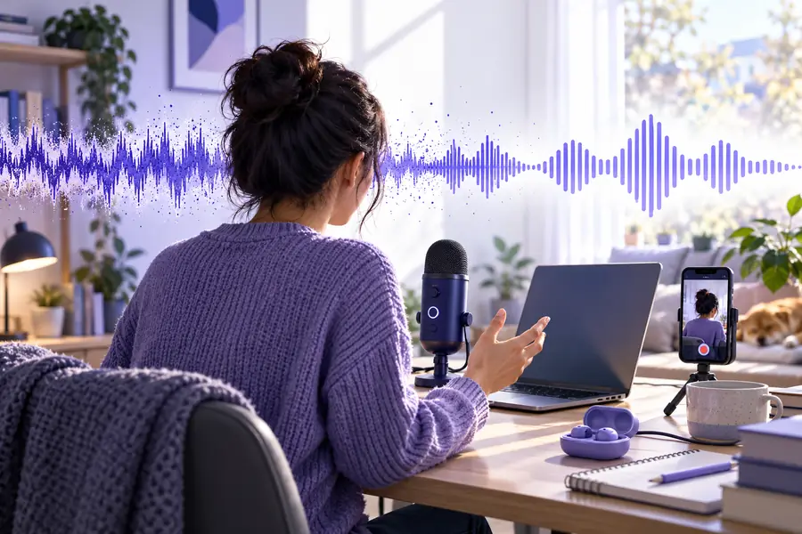 Illustration representing a clearer voice recording